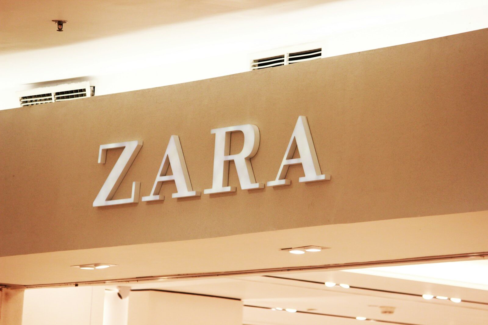 Zara Zara signage inside building
